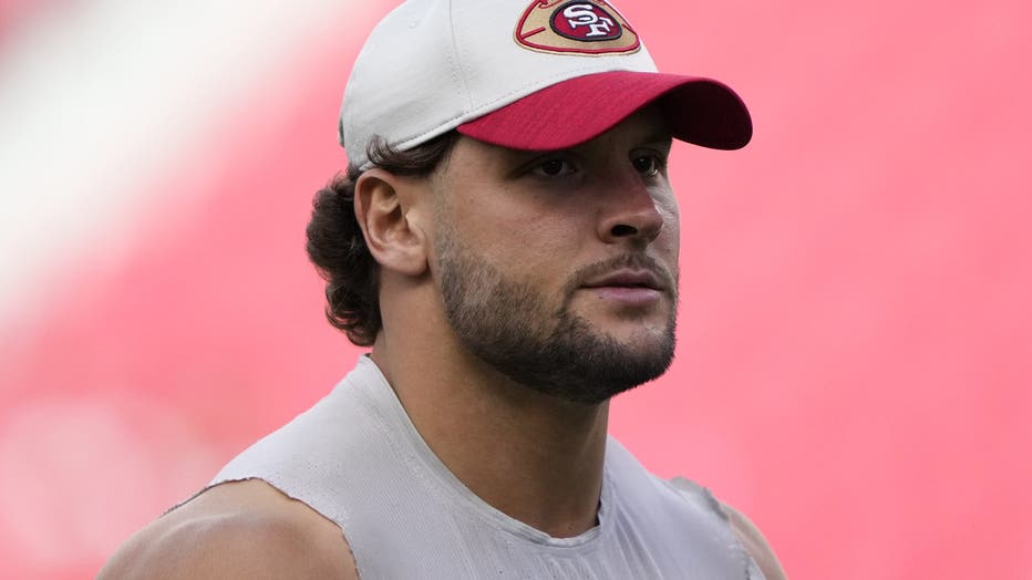 Top Democratic Lawmaker Urges NFL Star Nick Bosa’s Removal from Team Over MAGA Hat